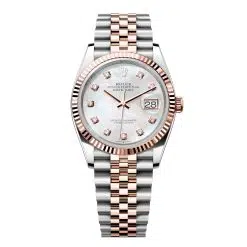 Rolex Datejust 126231-0021 Mother-of-Pearl Set with Diamonds 36mm Dial Fluted Bezel Jubilee Bracelet Oystersteel and Everose gold Watch