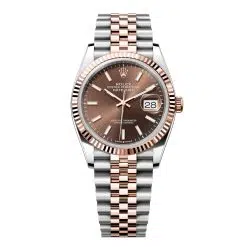 Rolex Datejust 126231-0043 Chocolate 36mm Dial Fluted Bezel Jubilee Bracelet Oystersteel and Everose gold Watch