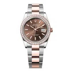 Rolex Datejust 126281RBR-0032 Chocolate 36mm Dial Diamond Set Bezel Oyster Bracelet Watch