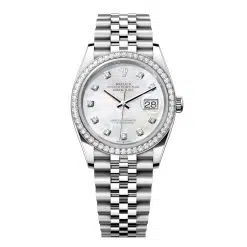 Rolex Datejust 126284RBR-0011 Mother-of-Pearl Set with Diamonds Dial 36mm Diamond Set Bezel Jubilee Bracelet Watch