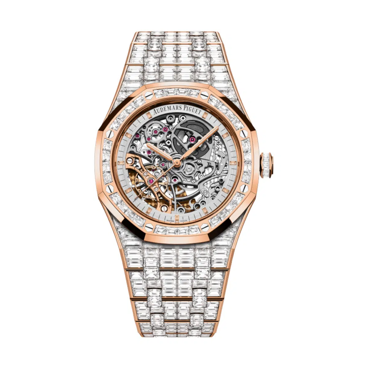 Audemars Piguet 15417OR.ZZ.1267OR.01.A Royal Oak Openwork Rhodium-Toned 41mm Dial 18-Carat Pink Gold Bracelet Watch