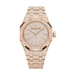 Audemars Piguet 15552OR.ZZ.1358OR.01 Royal Oak 18-Carat Pink Gold Set with Diamonds 37mm Dial 18-Carat Pink Gold Set with Diamonds Bracelet Watch