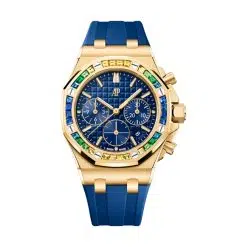 Audemars Piguet 26236BA.YY.D346CA.01 Royal Oak Offshore Blue with “Lady Tapisserie” Pattern 37mm Dial Blue Rubber Strap Watch