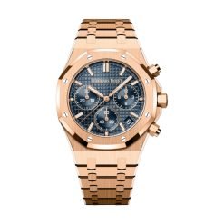 Audemars Piguet 26240OR.OO.1320OR.05 Royal Oak Blue “Bleu nuit nuage 50” 41mm Dial 18-Carat Pink Gold Bracelet Watch