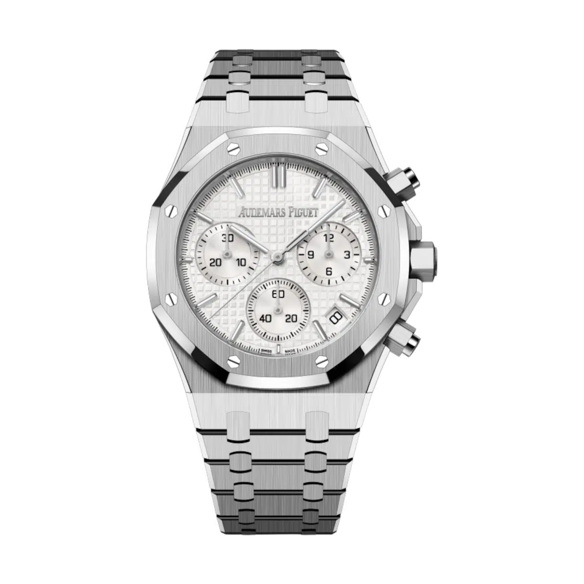 Audemars Piguet 26240ST.OO.1320ST.07 Royal Oak Silver-Toned with “Grande Tapisserie" Pattern 41mm Dial Stainless Steel Bracelet Watch