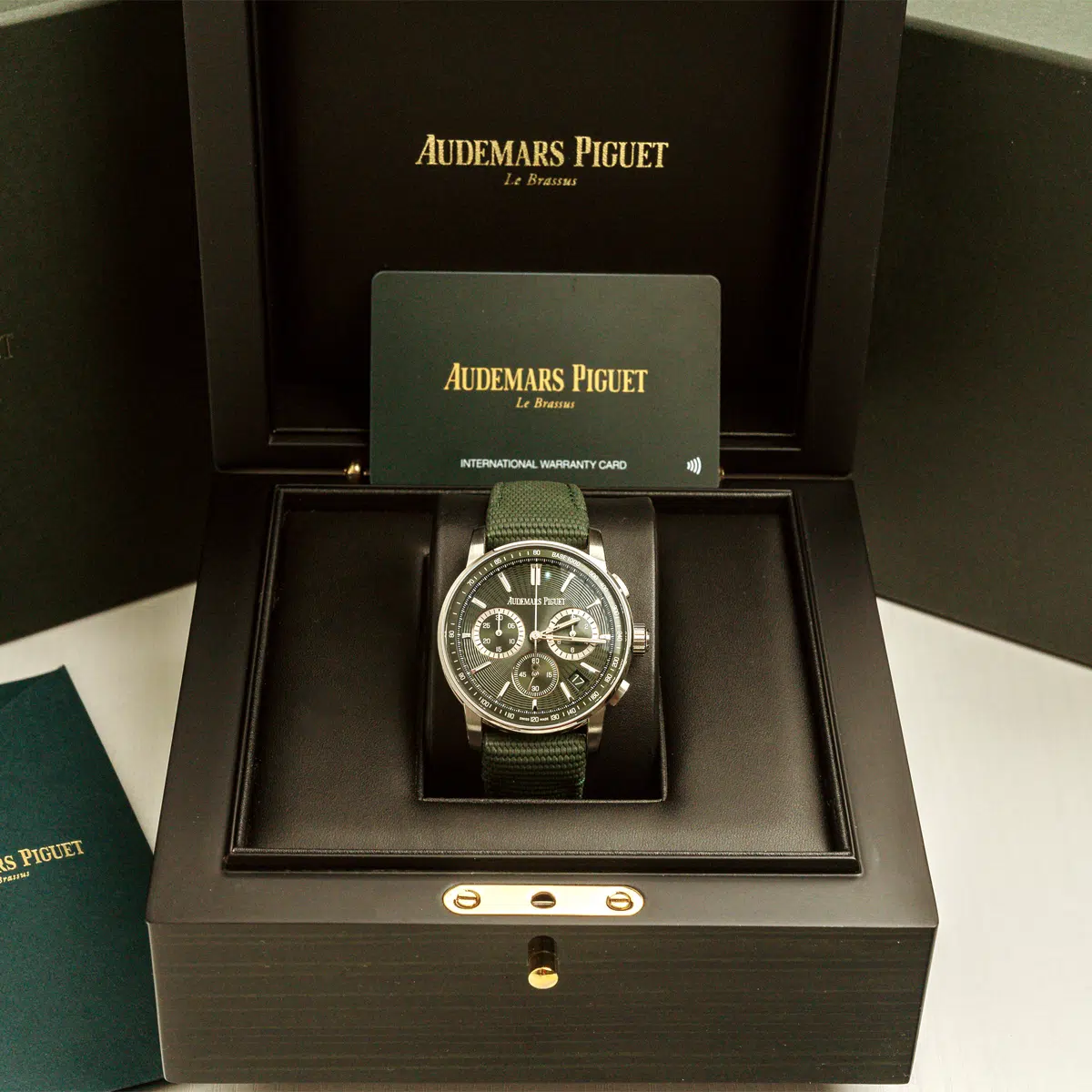 Audemars Piguet 26393ST.OO.A056KB.01 Code 11.59 Green Dial Green Rubber Strap Watch - Image 7