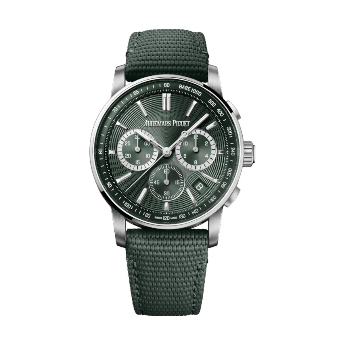 Audemars Piguet 26393ST.OO.A056KB.01 Code 11.59 Flyback Chronograph Green 41mm Dial Green Rubber-Coated Strap Watch