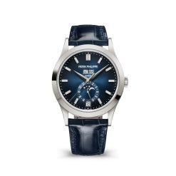 Patek Philippe 5396G-017 Complications Sunburst Blue Dial Navy Blue Alligator Leather Strap