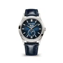 Patek Philippe 5396G-017 Complications Sunburst Blue Dial Navy Blue Alligator Leather Strap