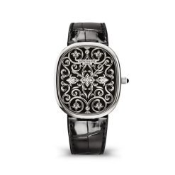 Patek Philippe 5738-51G-001 Golden Ellipse Black Enameled Dial Shiny Black Alligator Strap