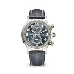Patek Philippe 5924G-001 Complications Sunburst Blue-Grey Dial Navy Blue Calfskin Leather Strap