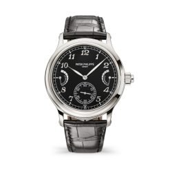 Patek Philippe 6301P-001 GRAND Complications Grand Feu Black Enamel Dial Black Alligator Leather Strap