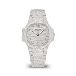 Patek Philippe 7118-1450G-001 Nautilus Paved with Diamonds Dial White Gold Paved with Diamonds Bracelet