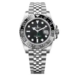 Rolex GMT-Master II 126710GRNR-0003 Black 40mm Dial Set with Two-Colour Grey and Black Cerachrom Bezel Oystersteel Jubilee Bracelet Watch
