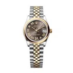 Rolex Datejust 278243-0018 Dark Grey Roman Numeral Set with Diamonds 31mm Dial Stainless Steel and Yellow Gold Jubilee Bracelet Watch