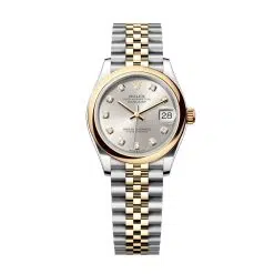 Rolex Datejust 278243-0020 Silver Set with Diamonds 31mm Dial Stainless Steel and Yellow Gold Jubilee Bracelet Watch