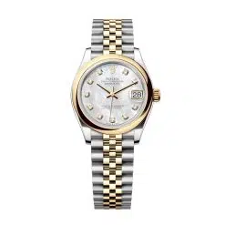 Rolex Datejust 278243-0028 White Mother-of-Pearl Set with Diamonds 31mm Dial Stainless Steel and Yellow Gold Jubilee Bracelet Watch