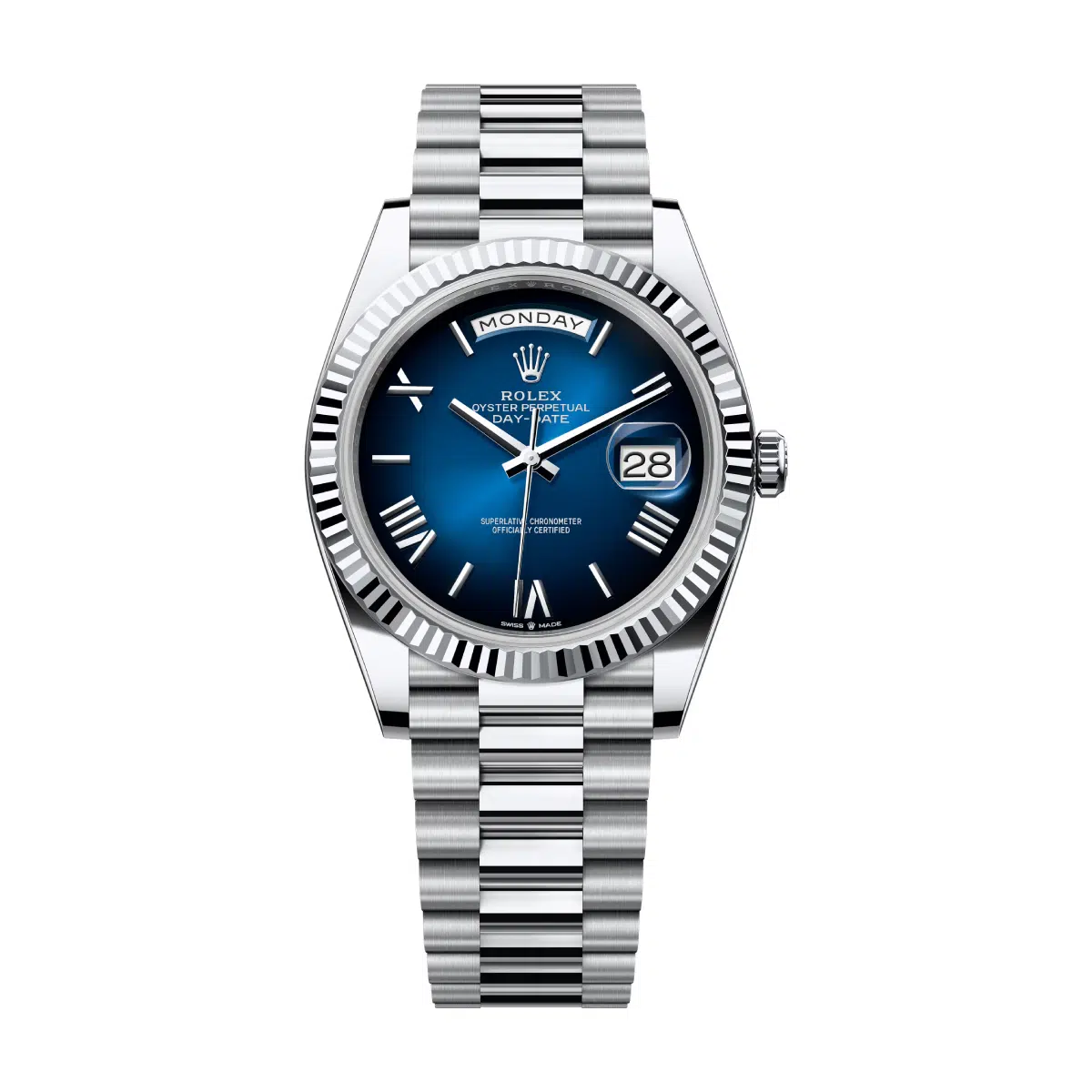 Rolex Day Date 228236-0024 Ice Blue ombré Roman Dial