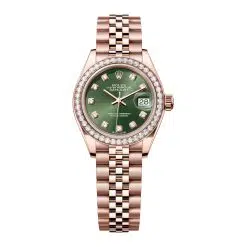 Rolex Lady-Datejust 279135RBR-0015 Olive Green Diamond Dial Jubilee Bracelet