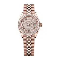 Rolex Lady-Datejust 279135RBR-0022 Diamond Paved Dial Jubilee Bracelet