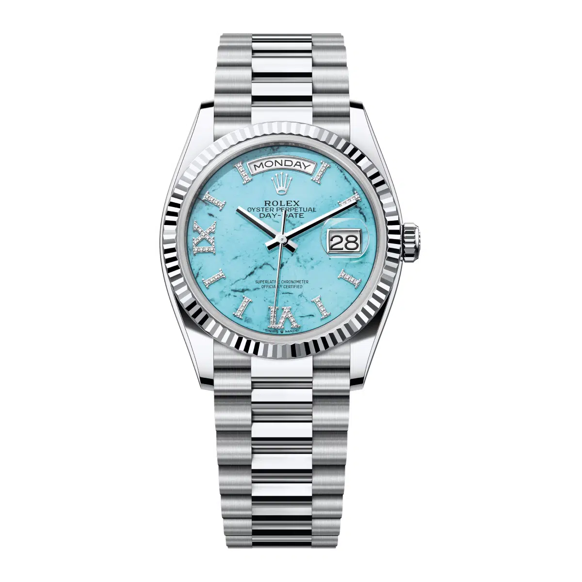 Rolex Day-Date 128236-0011 Turquoise Roman Dial