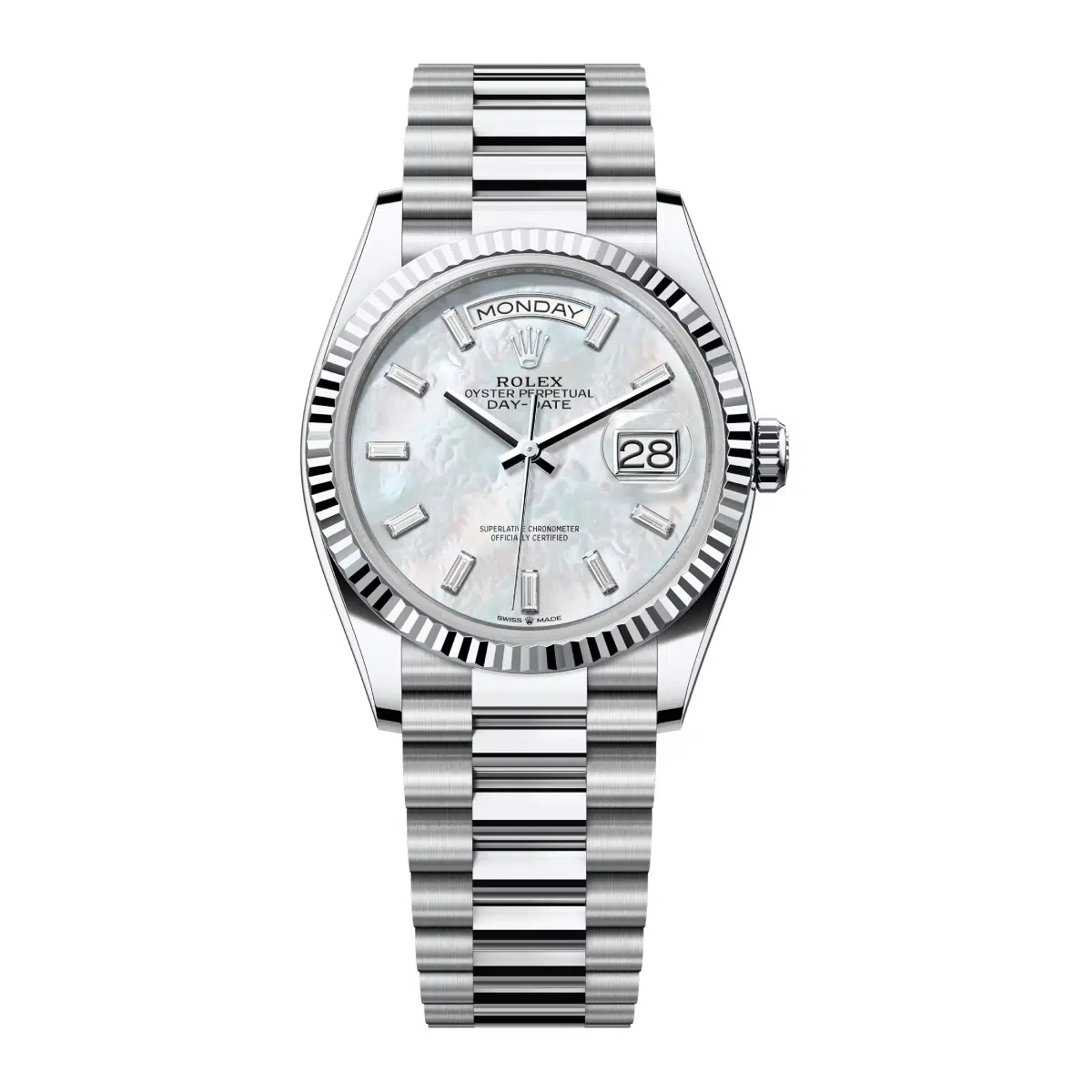 Rolex Day-Date 128236-0021 Mother Of Pearl Diamond Dial