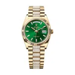 Rolex Day-Date 128238-0131 Green Dial Diamond Bracelet
