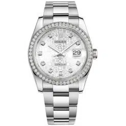 Rolex Datejust 116244-0024 Silver Jubilee Set with Diamonds 36mm Dial Diamond Set Bezel Oystersteel Oyster Bracelet Watch