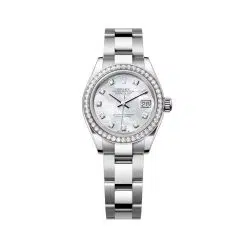 Rolex Lady-Datejust 279384RBR-0012 White Mother-of-Pearl Set with Diamonds 28mm Dial Diamond-Set Bezel Oystersteel Oyster Bracelet Watch