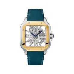 Cartier WHSA0024 Santos de Cartier Yellow Gold Skeleton Dial Watch