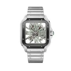 Cartier WHSA0033 Santos de Cartier Luminescent Skeleton Dial Watch