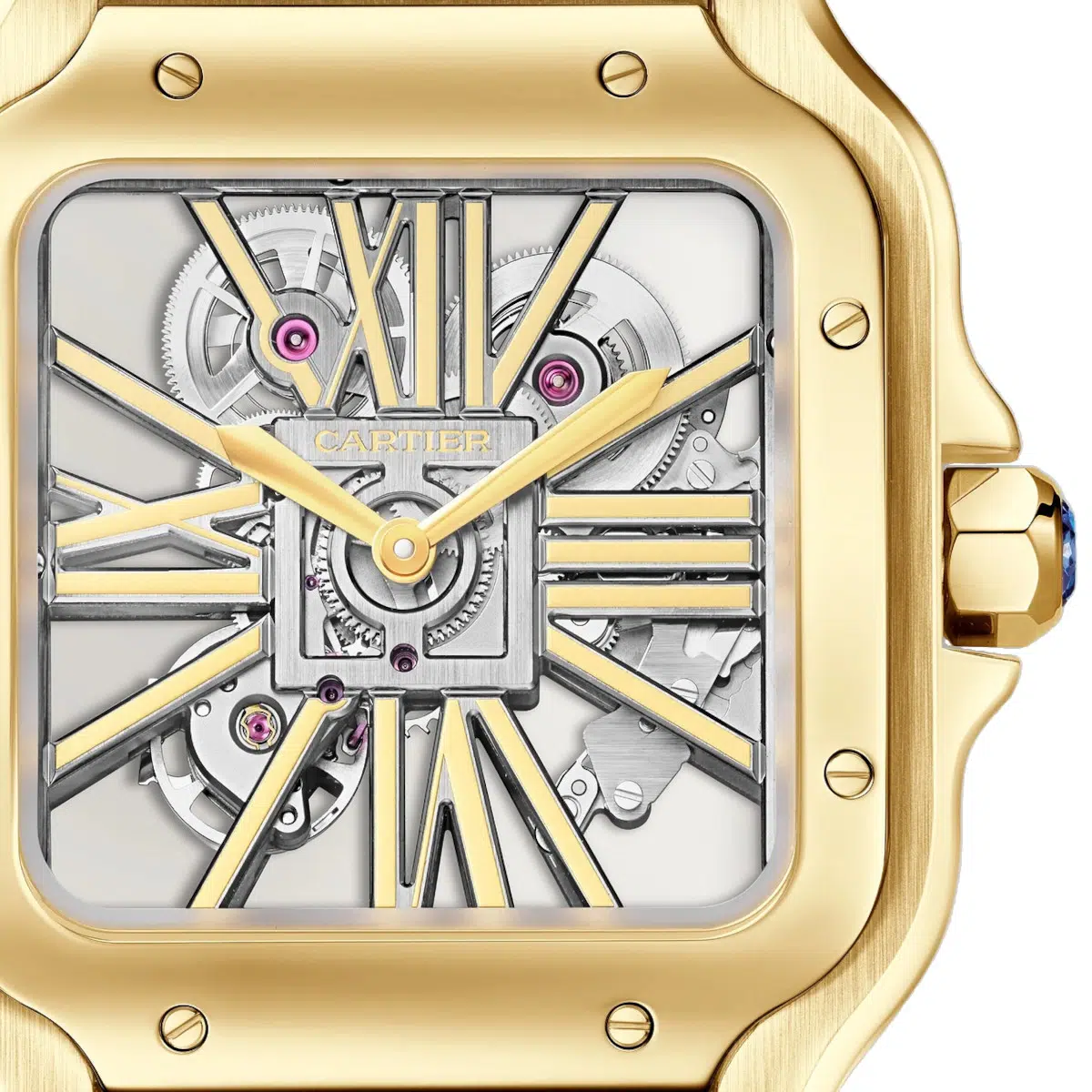 Cartier WHSA0042 Santos de Cartier Yellow Gold Skeleton Dial Large - Image 6