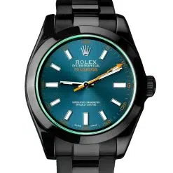 Rolex Milgauss 116400GV PVD Green Crystal Blue Dial Oyster Bracelet Watch