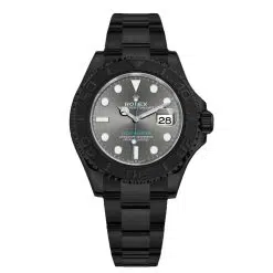 Rolex Yacht-Master 116622 Platinum Dial Black PVD Oyster Bracelet Watch