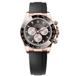 Rolex Daytona 126515LN-0002 Black 40mm Everose Gold Oysterflex Watch