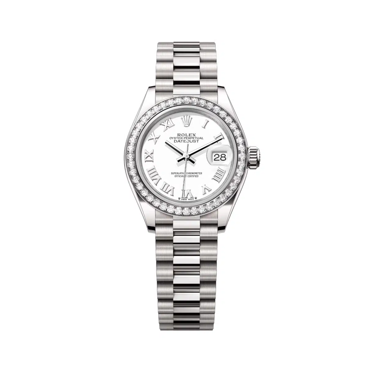 Rolex Lady-Datejust 279139RBR-0013 White Roman Dial White Gold Bracelet