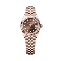Rolex Lady-Datejust 279175-0010 Chocolate Diamond-Set Dial Jubilee Everose Gold Watch