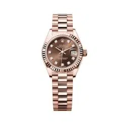 Rolex Lady-Datejust 279175-0016 Chocolate Diamond-Set Dial President Everose Gold Watch