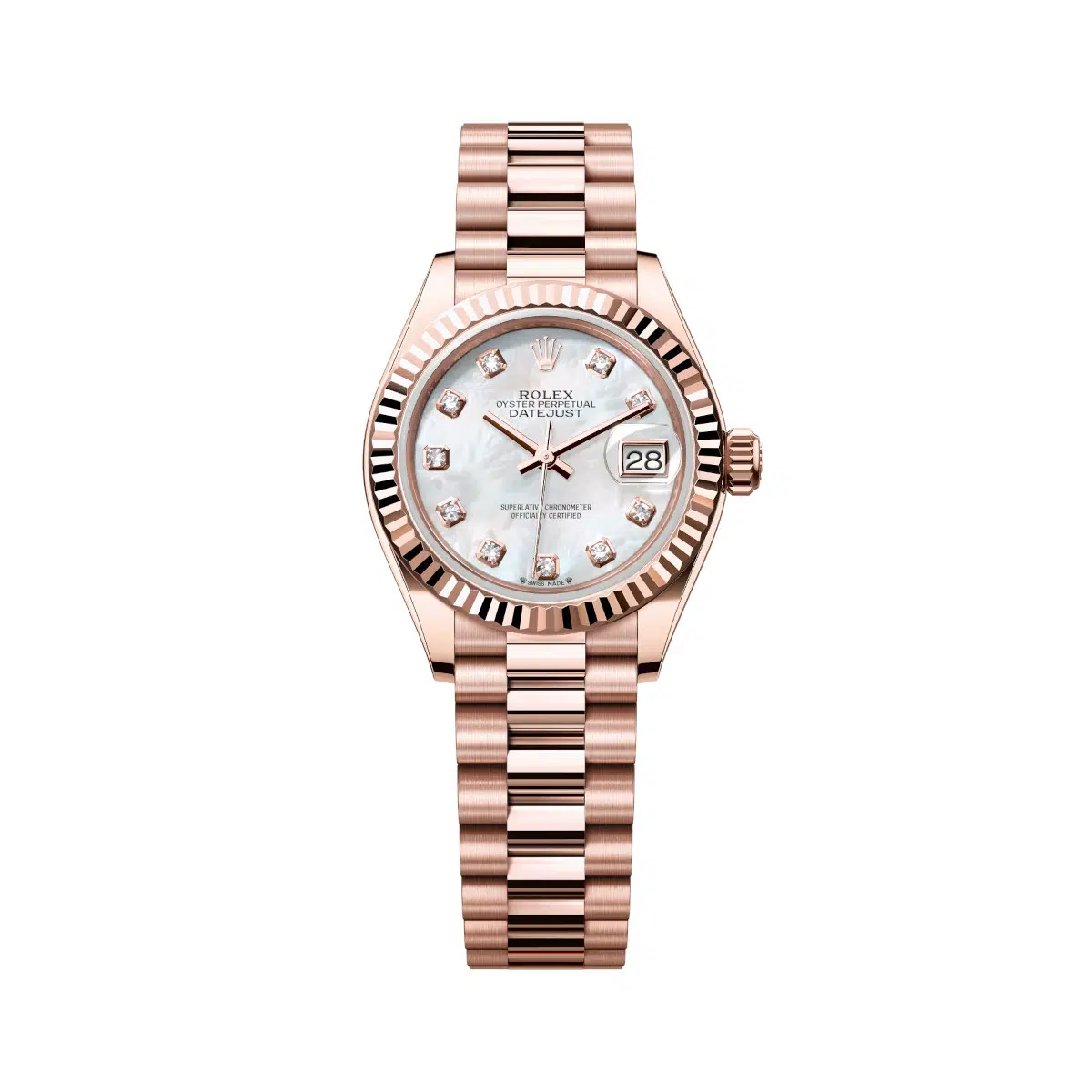 Rolex Lady-Datejust 279175-0017 Mother-of-Pearl Dial President Everose Gold Watch
