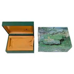 Alternative view of Rolex Air-King 5500 34mm Stainless Steel Watch Silver Linen Dial Leather Strap