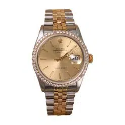 Rolex Datejust 16013 Aftermarket Diamond Bezel Champagne Dial 36mm