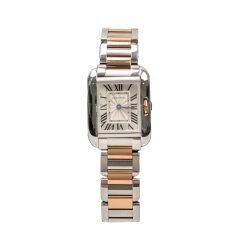 Cartier ref 3485 Tank Anglaise Small Steel Rose Gold Ladies 23mm Watch