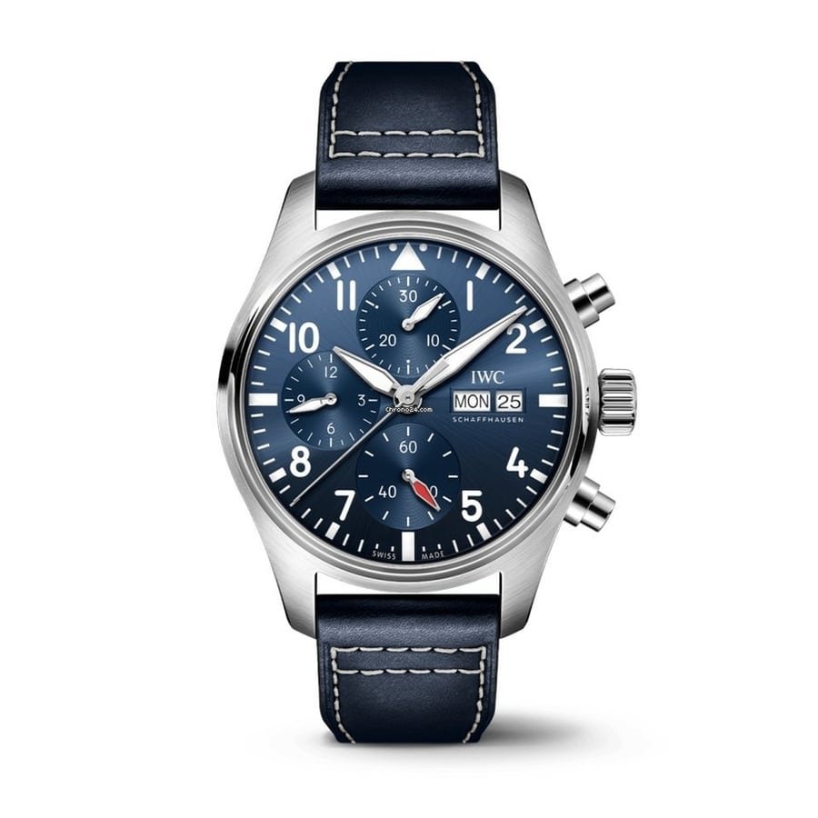 IWC Pilot's Chronograph 41mm Blue Dial Stainless Steel Watch IW388101