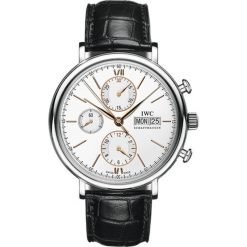 IWC Portofino Chronograph 42mm Silver Dial Black Alligator Strap IW391031