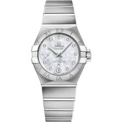 Omega Constellation 27mm Mother of Pearl Diamond Dial Watch 127.10.27.20.55.001