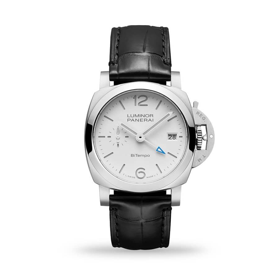 Panerai Luminor BiTempo PAM01367 40mm White Dial Steel Watch