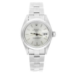 Rolex Date 69160 Silver Dial 26mm Stainless Steel Ladies Watch