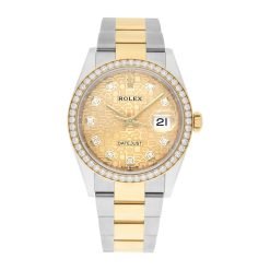 Rolex Datejust 36 Champagne Dial Diamond Bezel Watch 126283RBR