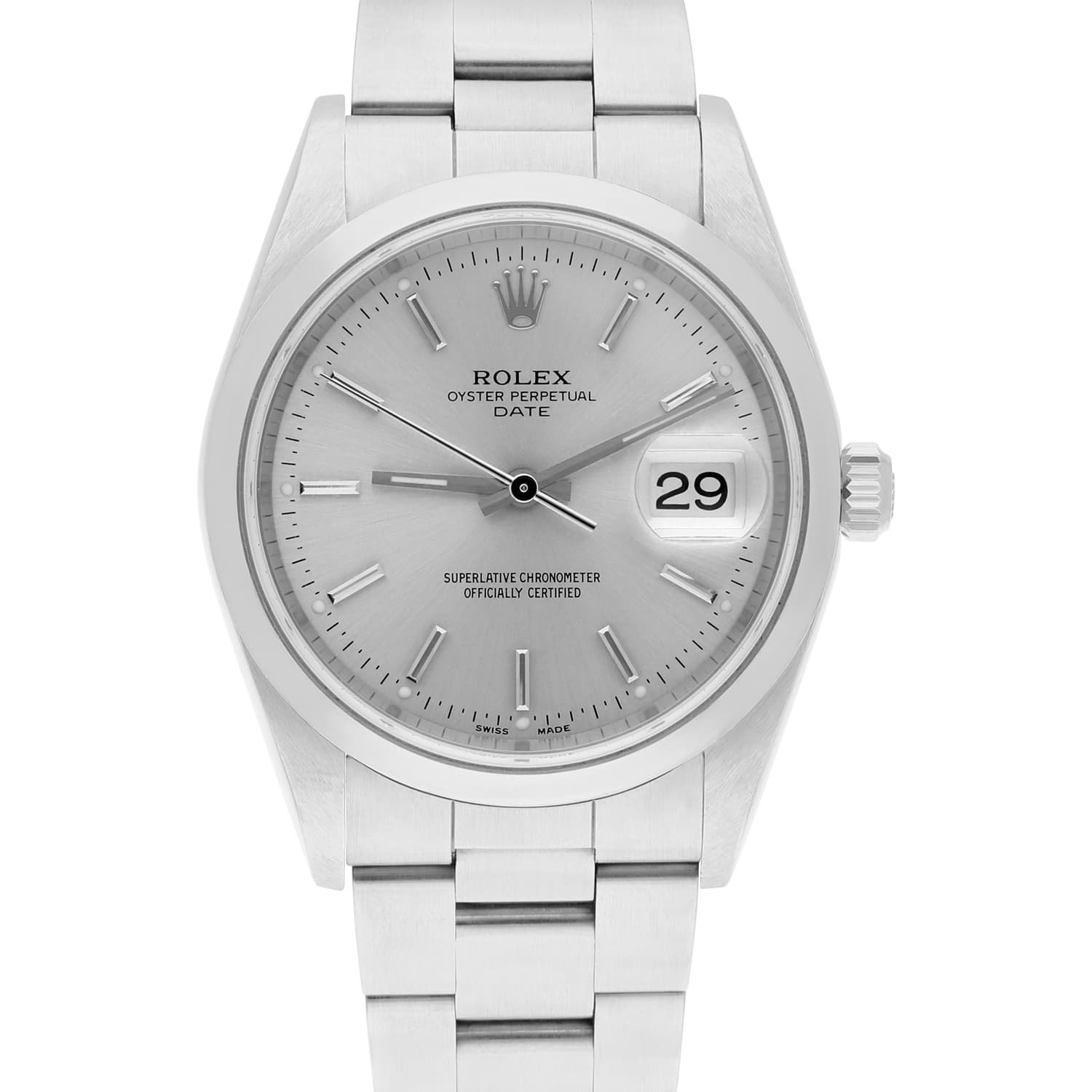 Rolex Date 15200 34MM Silver Dial Stainless Steel Watch
