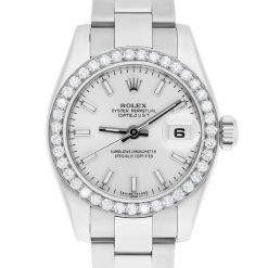 Rolex Lady-Datejust 179160 26MM Silver Dial Diamond Bezel